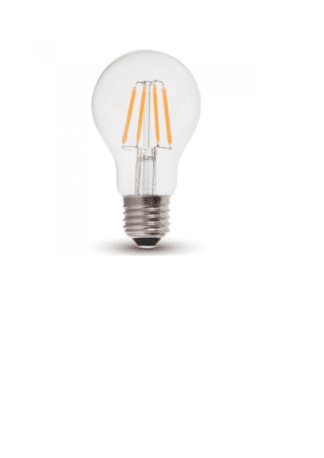 Λάμπα LED E27 A60 Filament 4W Θερμό λευκό 2700K Γυαλί διάφανο