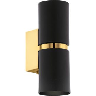 Απλίκα στρόγγυλη δίφωτη PASSA 95364 LED μαύρο & χρυσό