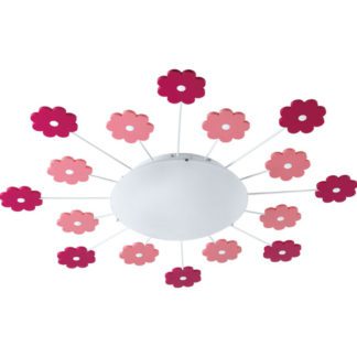 Παιδικό φωτιστικό οροφής-τοίχου με ροζ λουλούδια VIKI1 92147
