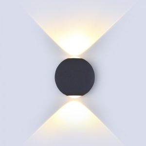 LED απλίκα 6W αρχιτεκτονικού φωτισμού 3000K Θερμό λευκό Μαύρο σώμα στρογγυλό 8303