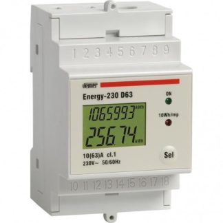 Μονοφασικός ψηφιακός μετρητής KWH ENERGY - 230 D63 με οθόνη LCD 308-003973400