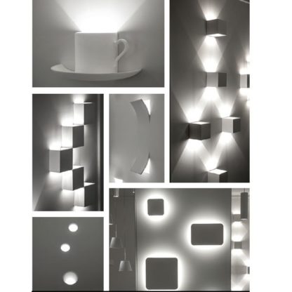 LED Φωτιστικό-απλίκα γύψινο 8W λευκό ορθογώνιο VK 64174-234131 2