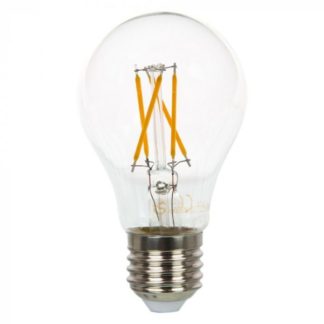 Λάμπα LED E27 A60 Cross Filament 4W Θερμό λευκό 2700K Γυαλί διάφανο vtac 42591