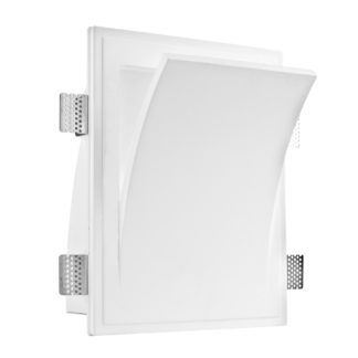 Φωτιστικό τοίχου γύψινο χωνευτό τετράγωνο λευκό, E14, VK 64174-239131
