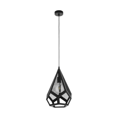 Κρεμαστό industrial φωτιστικό μονόφωτο Ø30cm, μέταλλο μαύρο EGLO BROMWICH 49146
