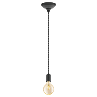 Κρεμαστό φωτιστικό single pendant, μέταλλο, χρώμα μαύρο EGLO YORTH 32536