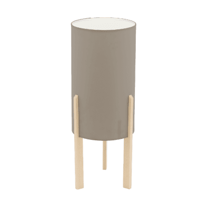 Επιτραπέζιο φωτιστικό E27 1Χ60W, ύψος 40cm, βάση ξύλινη & υφασμάτινο καπέλο taupe CAMPODINO 97893