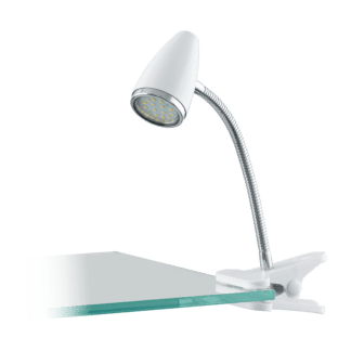 Φωτιστικό με clip(μανταλάκι) LED 3W, θερμό λευκό φως 3000Κ, μέταλλο σε χρώμιο & πλαστικό λευκό RICCIO1 94329