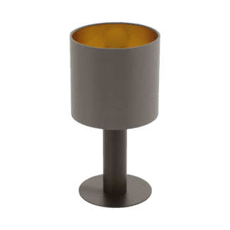 Επιτραπέζιο Φωτιστικό Ύψους 30cm Σκούρο Καφέ με Καπέλο Cappuccino+Χρυσό Eglo Concessa 97686