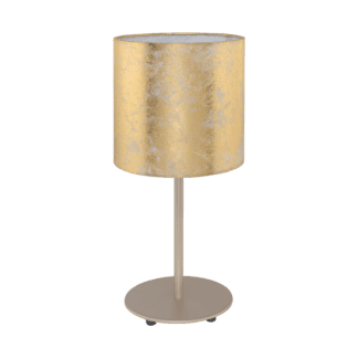Επιτραπέζιο Φωτιστικό-Πορτατίφ με Σαμπανιζέ Μέταλλο & Χρυσό Υφασμάτινο Καπέλο Eglo Viserbella 97646