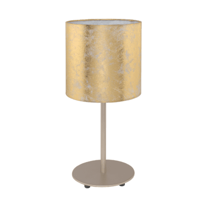 Επιτραπέζιο Φωτιστικό-Πορτατίφ με Σαμπανιζέ Μέταλλο & Χρυσό Υφασμάτινο Καπέλο Eglo Viserbella 97646
