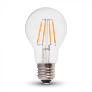 Λάμπα LED E27 A60 Filament 4W Φυσικό λευκό 4500K Γυαλί διάφανο V-TAC 7119