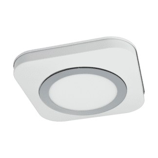 Φωτιστικό μπάνιου οροφής LED 16.5W θερμό φως, 30,5cm, λευκό σώμα με χρώμιο & πλαστικό λευκό OLMOS 97554