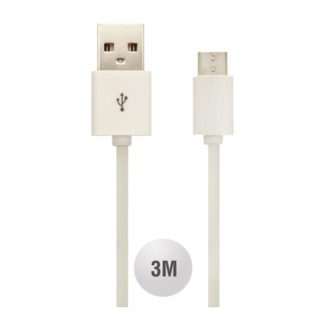 Καλώδιο Micro USB λευκό 3m VTAC 8451
