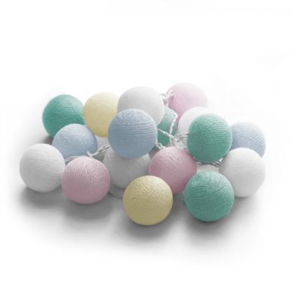 20 LED Cotton balls με μπαταρία & χρονοδιακόπτη (Candy) 27-00424