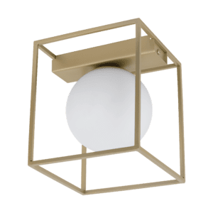 Φωτιστικό Οροφής Μονόφωτο 1x 40W Σε Σαμπανιζέ & Λευκό Χρώμα Eglo Vallaspra 97791