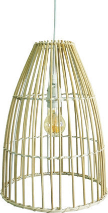 Κρεμαστό Φωτιστικό 60W Φ30cm από Bamboo σε λευκό-wood χρώμα 75169-236115