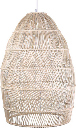Κρεμαστό Φωτιστικό 60W Φ70cm από Bamboo με υφασμάτινο λευκό καλώδιο VK 75169-233115