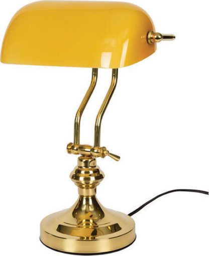 Φωτιστικό γραφείου Vintage μεταλλικό με κίτρινο γυάλινο κάλυμμα ισχύος 42W με διακόπτη on/off VK 58610-039647