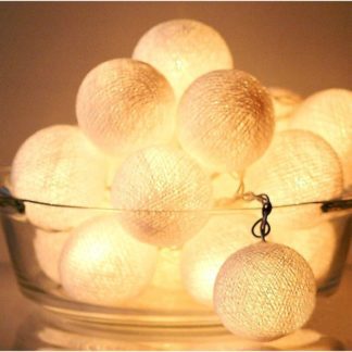 20 LED Cotton balls με μπαταρία & χρονοδιακόπτη Λευκές Pure 27-00441