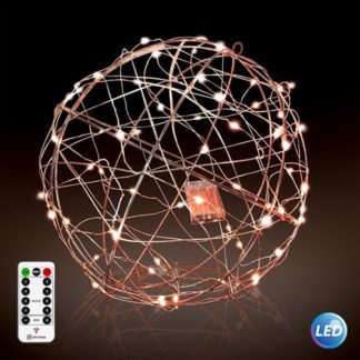 Φωτιζόμενη LED Μπάλα Φ50cm χάλκινο με μπαταρία & τηλεχειριστήριο με 8 λειτουργίες 27-00288