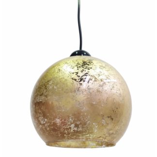 Κρεμαστό φωτιστικό γυάλινο 19cm σε σχήμα μπάλα με χρυσό φύλλο MEC-1910-31