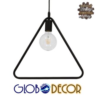 Μοντέρνο Κρεμαστό Φωτιστικό Οροφής Μονόφωτο Μαύρο Μεταλλικό GloboStar DELTA BLACK 01580